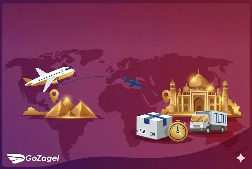 شحن دولى من مصر إلى الهند: كيف تشحن بأفضل سعر مع جوزاجل